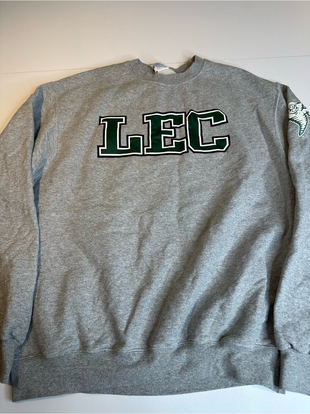 Champion Gray Crewneck Sweatshirt with Green LEC Logo